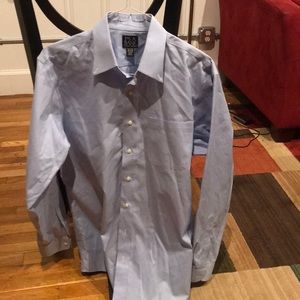 Blue patterned dress shirt, Joseph A Bank